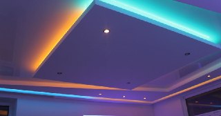 Натяжной потолок с подсветкой Кушва, цена от 2085 руб.